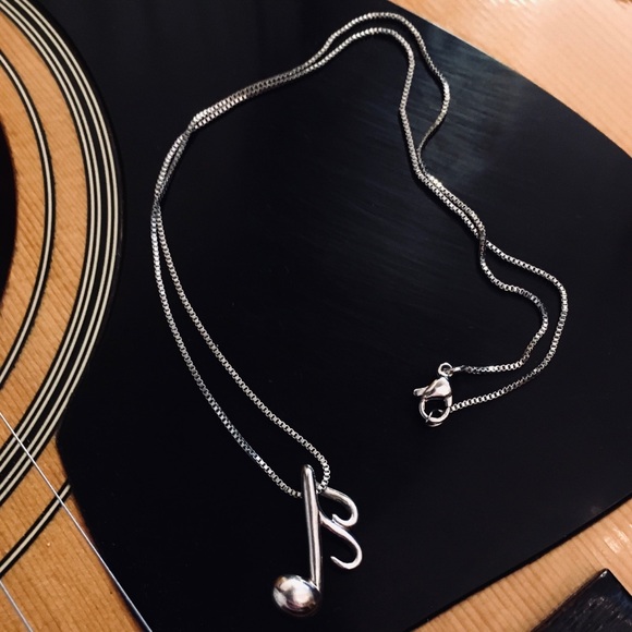 Jewelry - 925 Sterling Silver Music Note Pendant